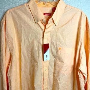 IZOD Essential Woven Button Down Shirt Men’s XL Mock Orange New
